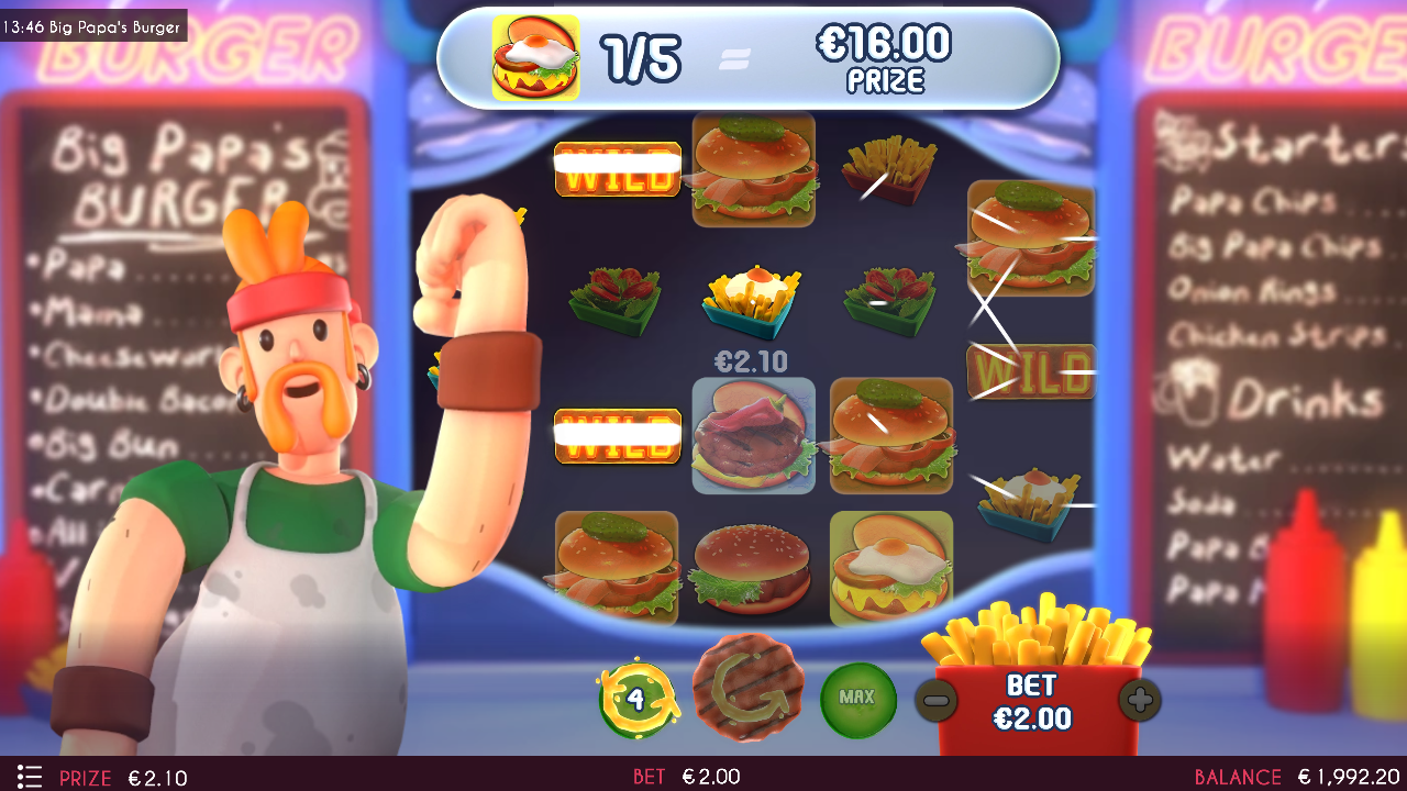 Big Papa's Burger slot game by Triple Cherry